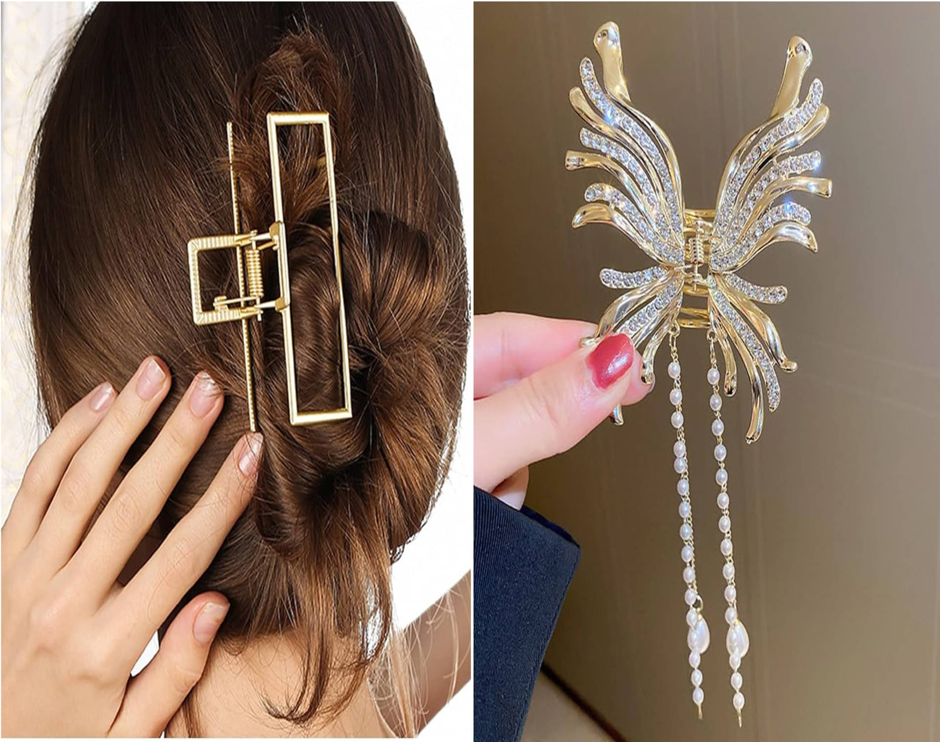     			Rhosyn Gold Women's Hair Clip ( Pack of 2 )