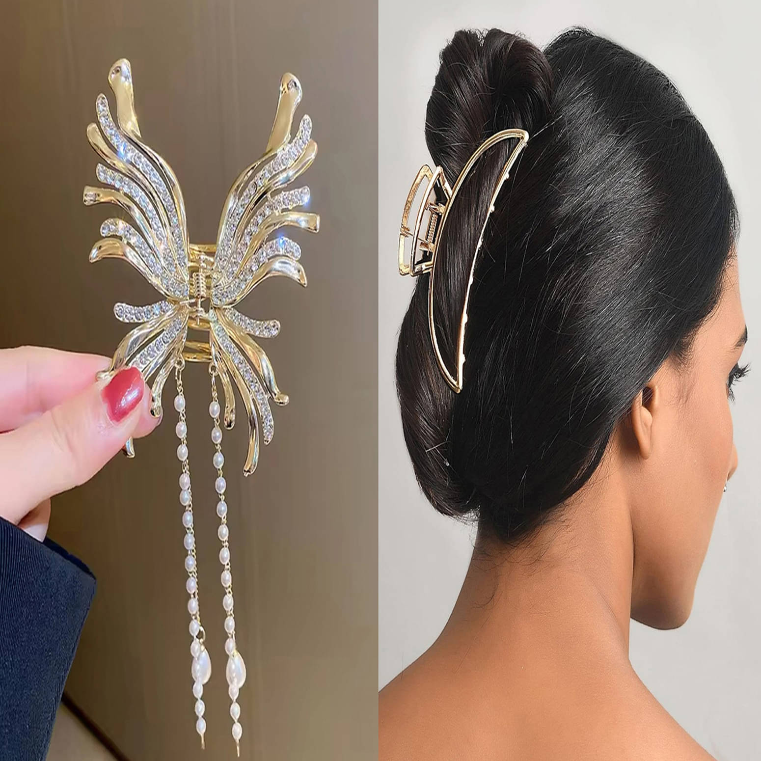     			Rhosyn Gold Women's Hair Clip ( Pack of 2 )