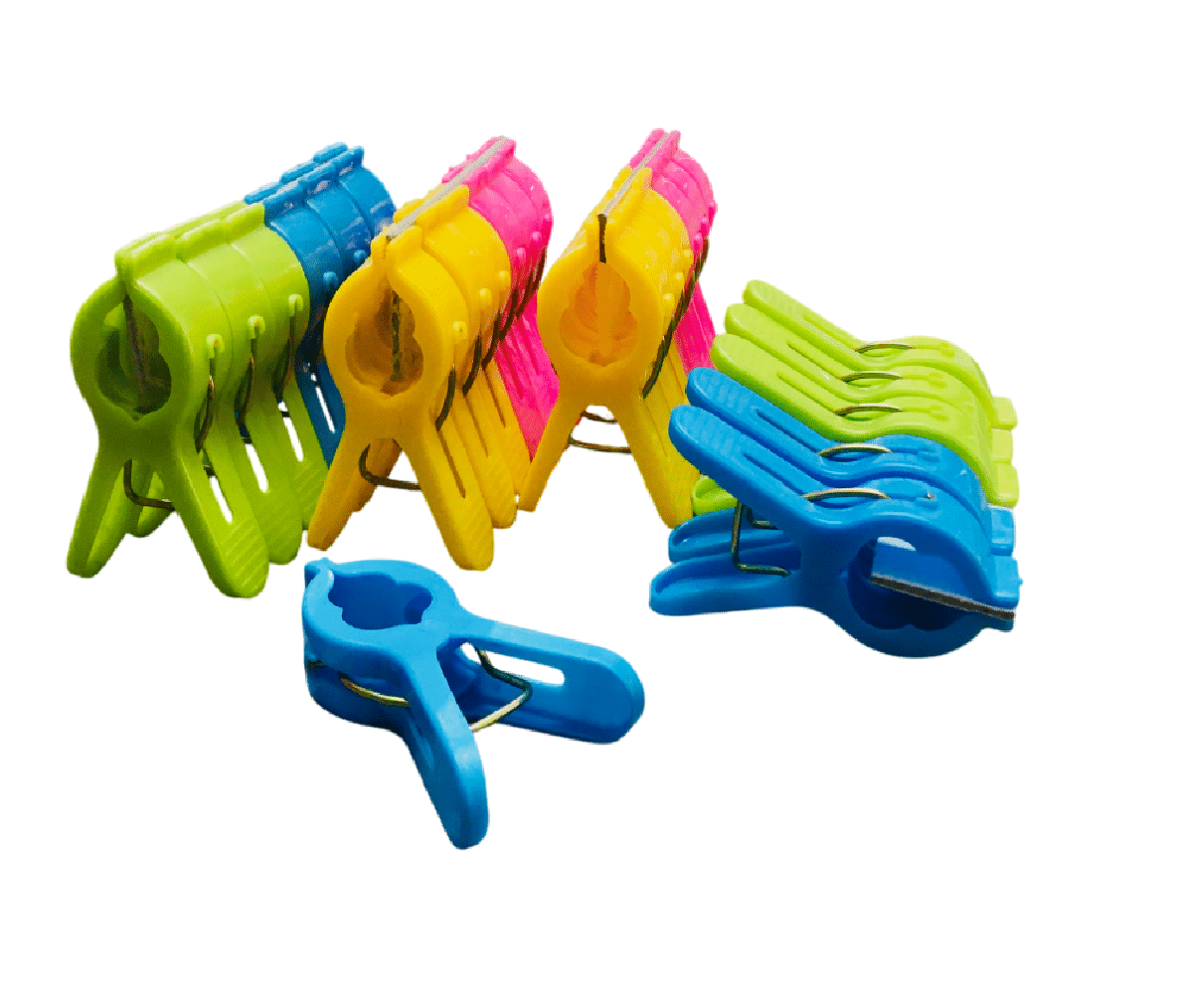     			SHOP BY ROOM Multi Color Plastic Cloth Clip for Drying Cloth - Pack of 24