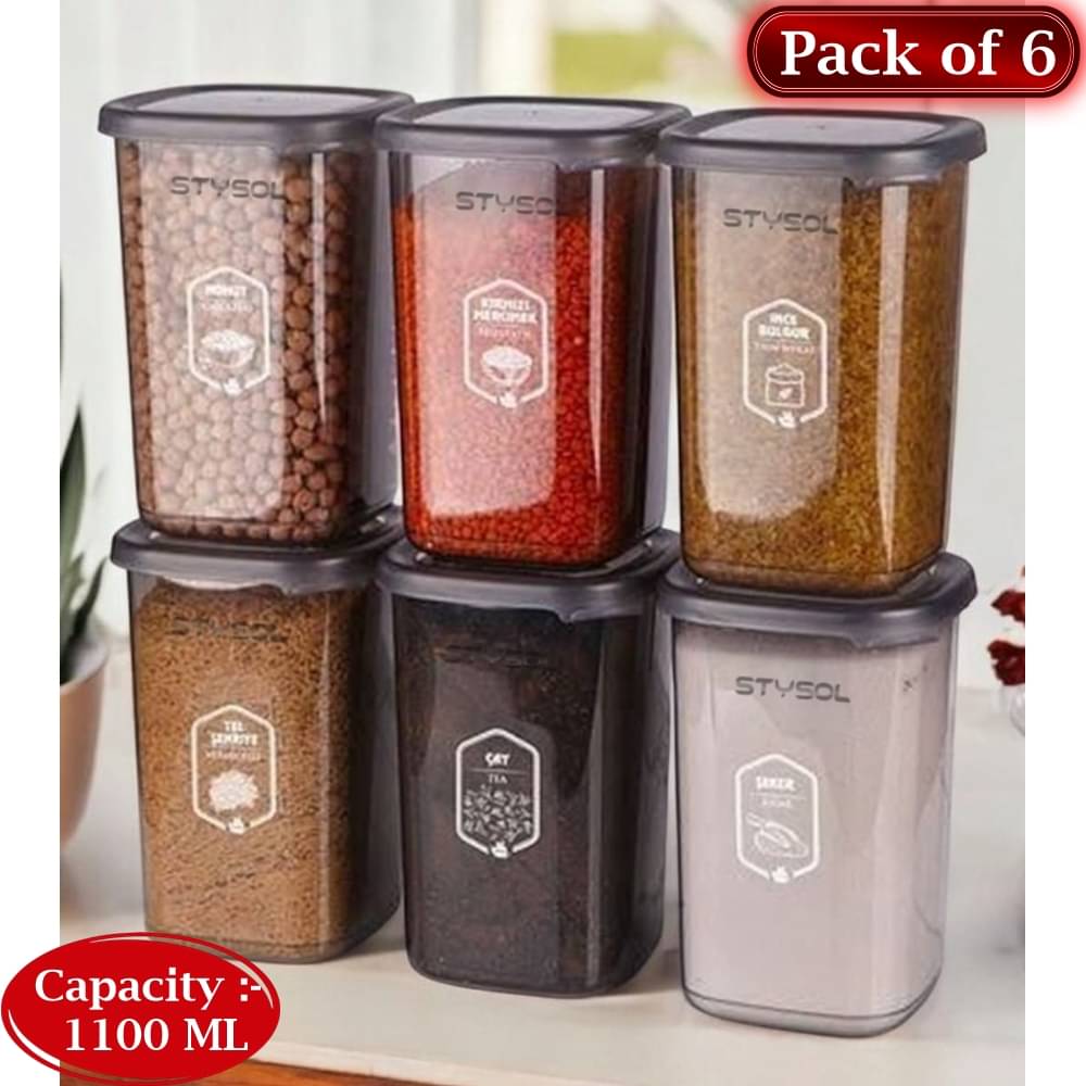     			Stysol Plastic Transparent Multi-Purpose Container ( Set of 6 )
