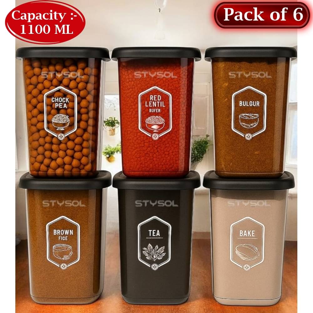     			Stysol Plastic Transparent Multi-Purpose Container ( Set of 6 )