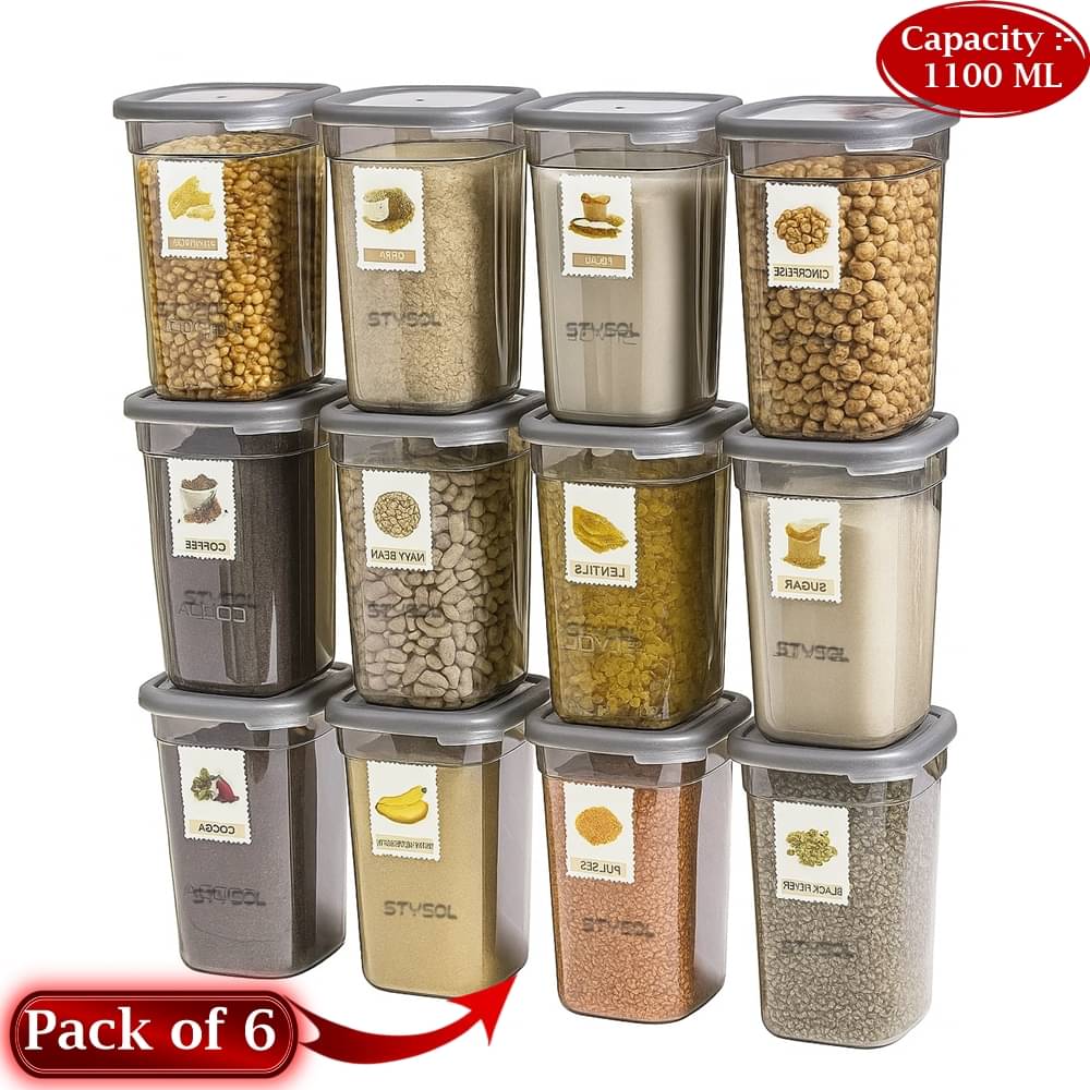     			Stysol Plastic Transparent Multi-Purpose Container ( Set of 12 )