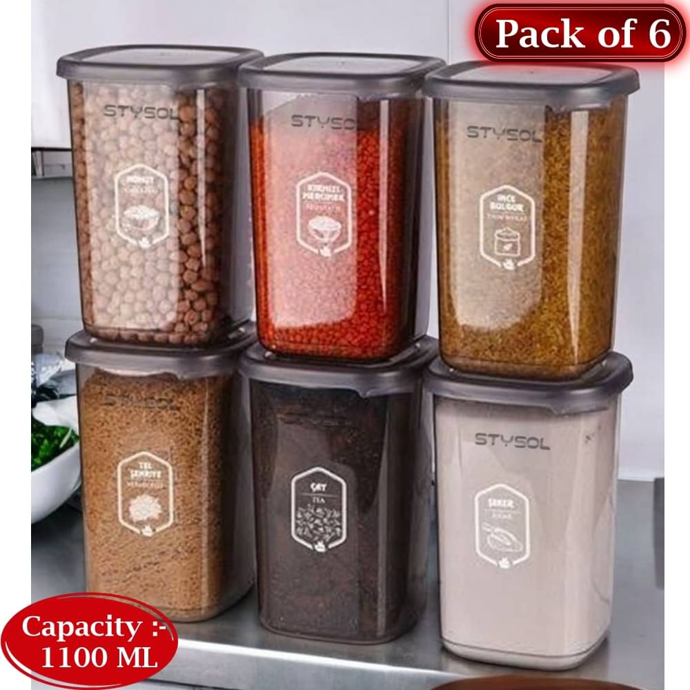     			Stysol Plastic Transparent Multi-Purpose Container ( Set of 6 )