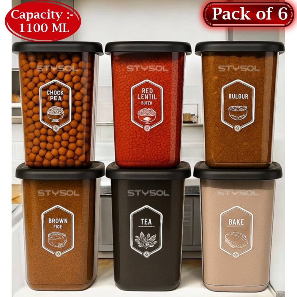     			Stysol Plastic Transparent Multi-Purpose Container ( Set of 6 )
