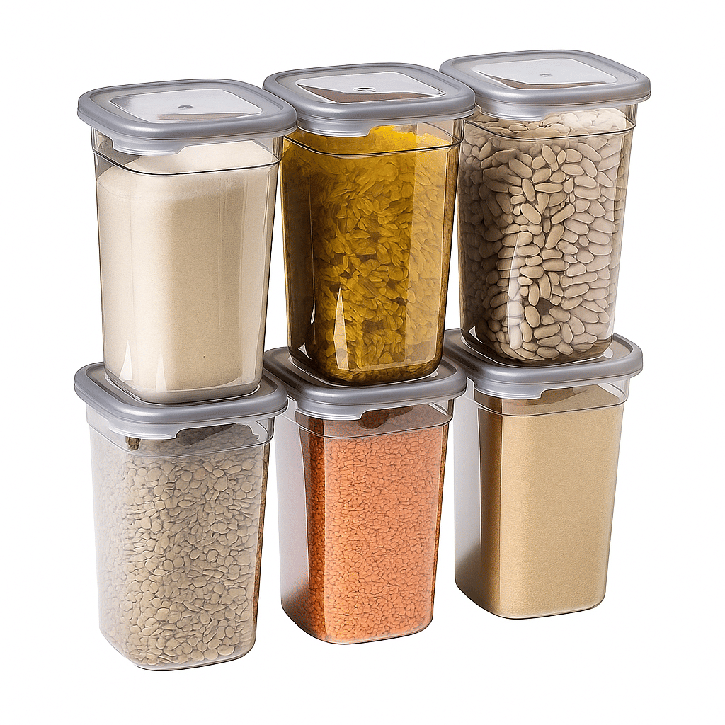     			Stysol Plastic Transparent Multi-Purpose Container ( Set of 6 )
