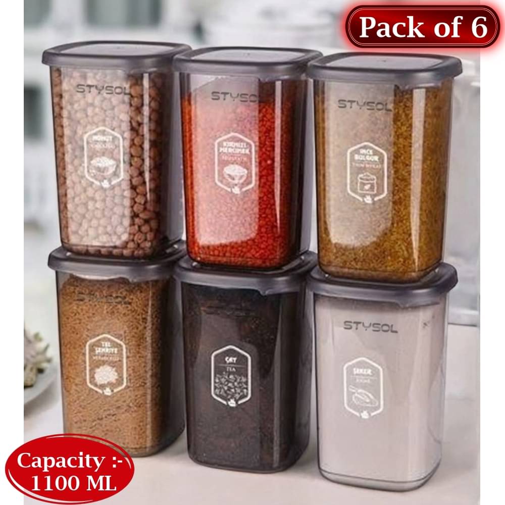     			Stysol Plastic Transparent Multi-Purpose Container ( Set of 6 )