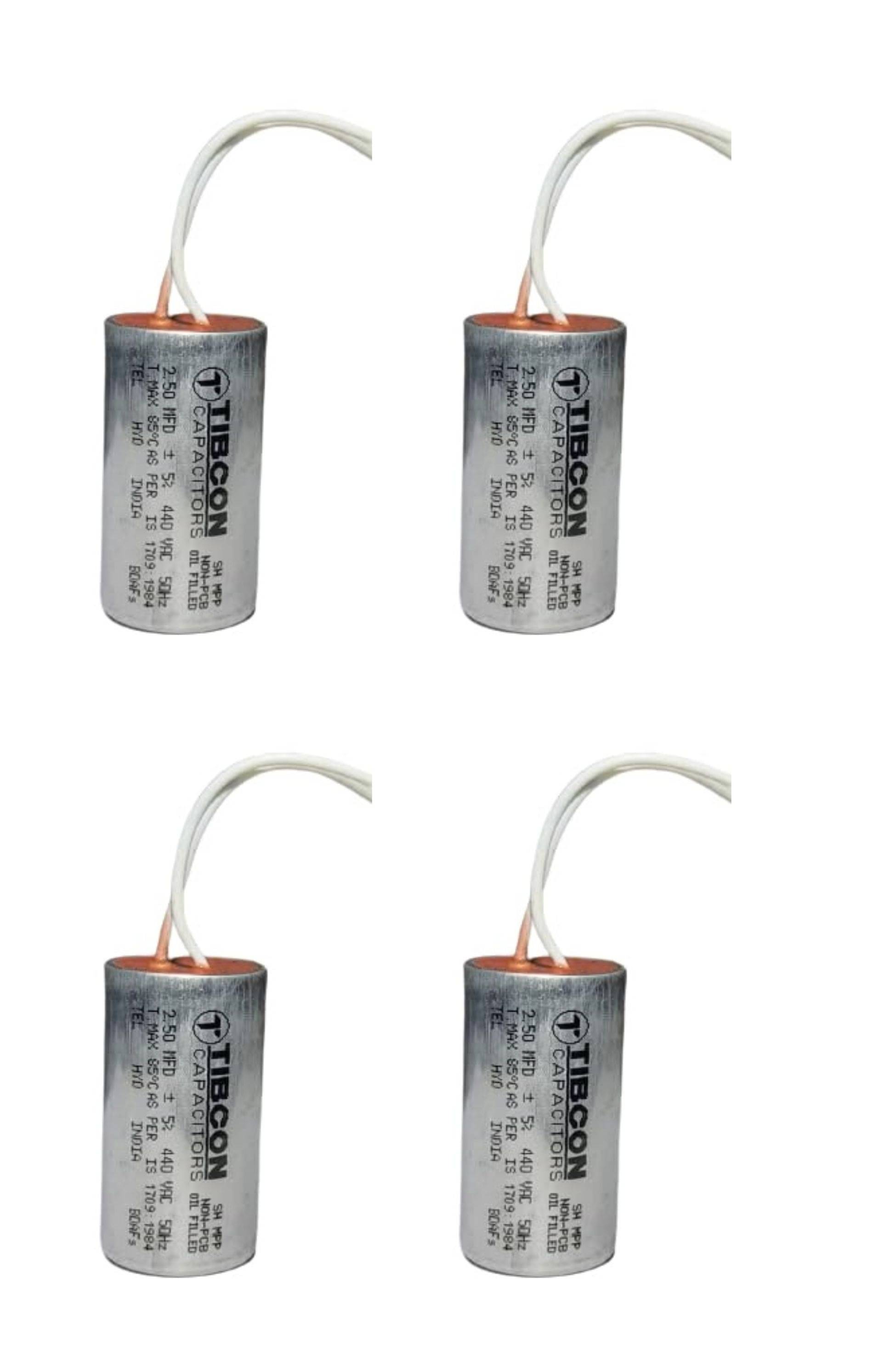 TIBCON CAPACITOR 2.50 MFD OIL FILLED, PACK OF 4 TIBCON CAPACITOR 2.50 MFD OIL FILLED, PACK OF 4