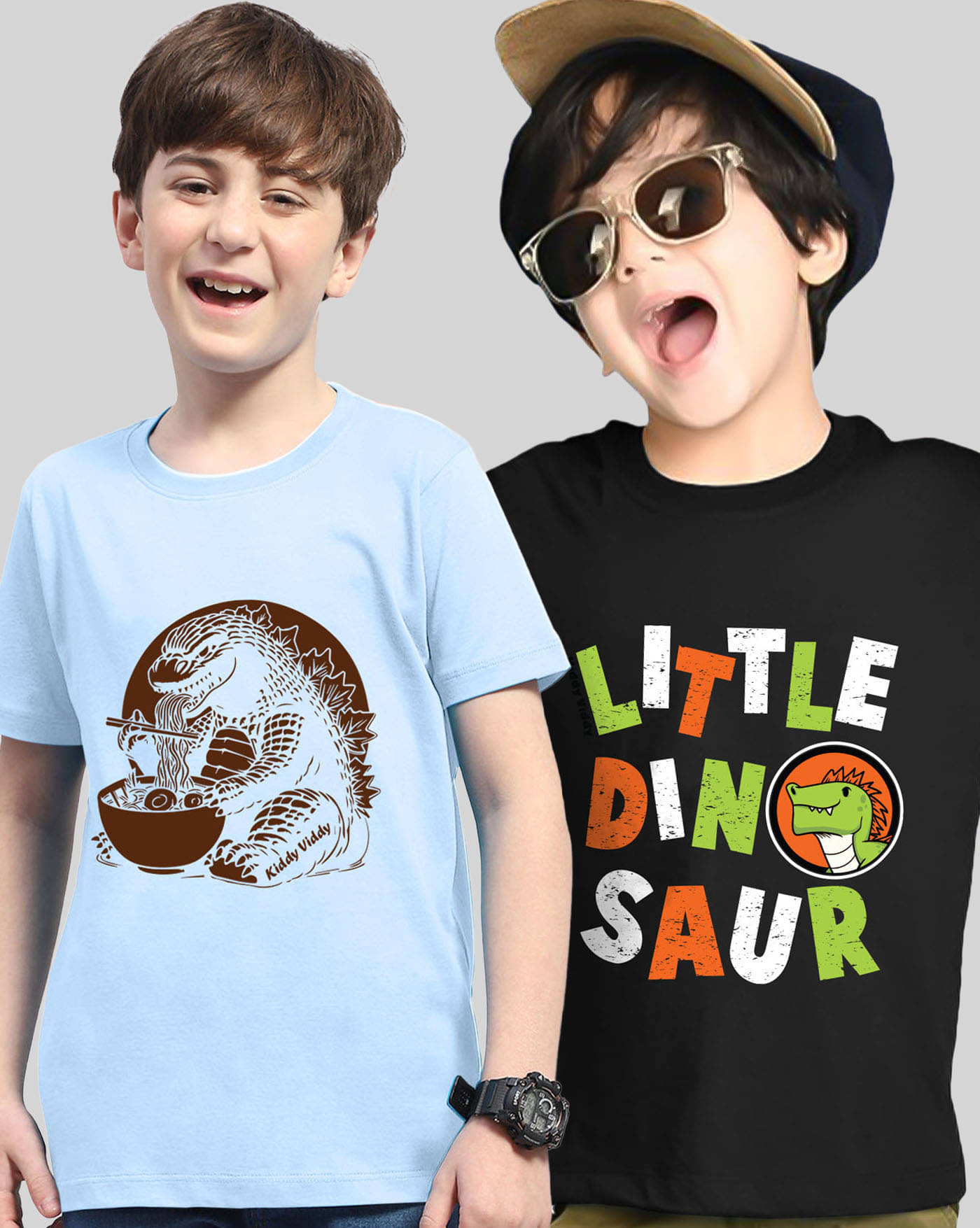     			AOOSH Pack of 2 Boys Cotton Blend T-Shirt ( Black )