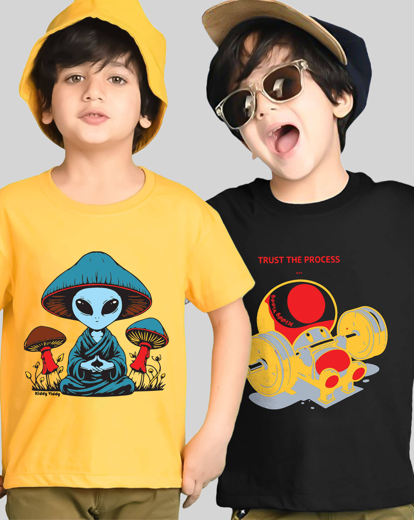     			AOOSH Pack of 2 Boys Cotton Blend T-Shirt ( Mustard )
