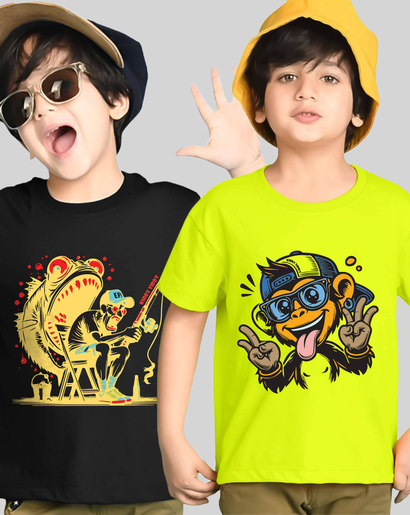     			AOOSH Pack of 2 Boys Cotton Blend T-Shirt ( Black )