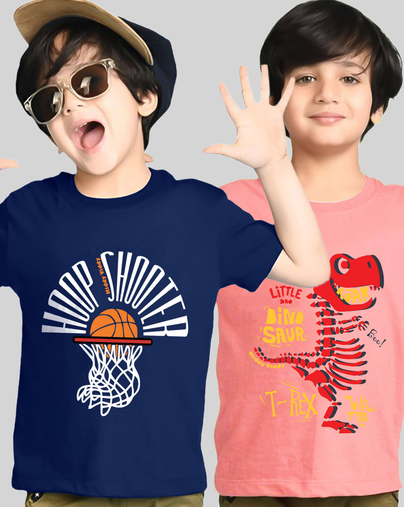     			AOOSH Pack of 2 Boys Cotton Blend T-Shirt ( Navy Blue )