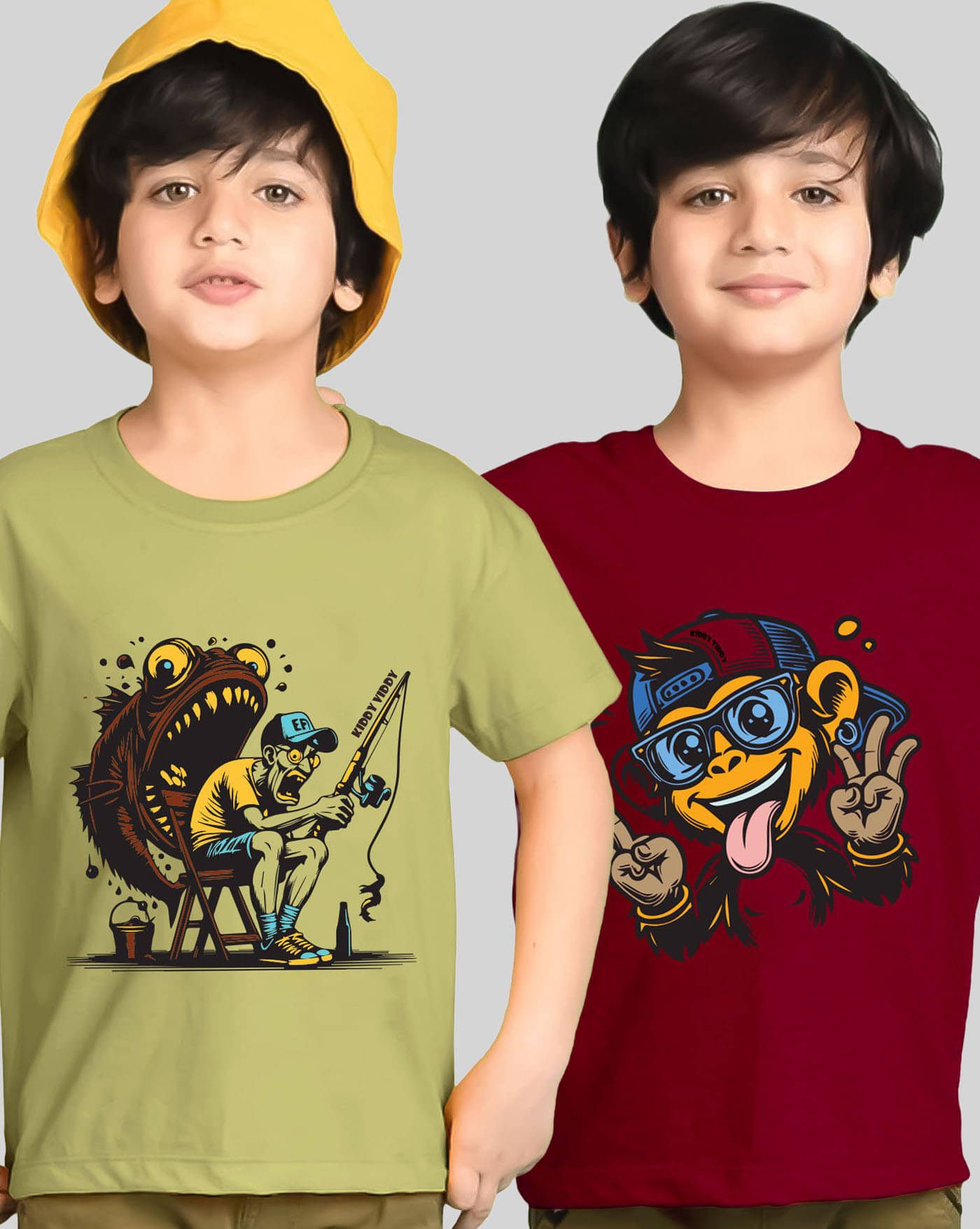     			AOOSH Pack of 2 Boys Cotton Blend T-Shirt ( Green )