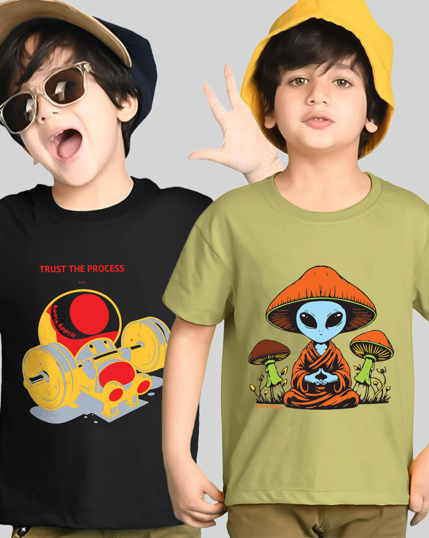     			AOOSH Pack of 2 Boys Cotton Blend T-Shirt ( Green )
