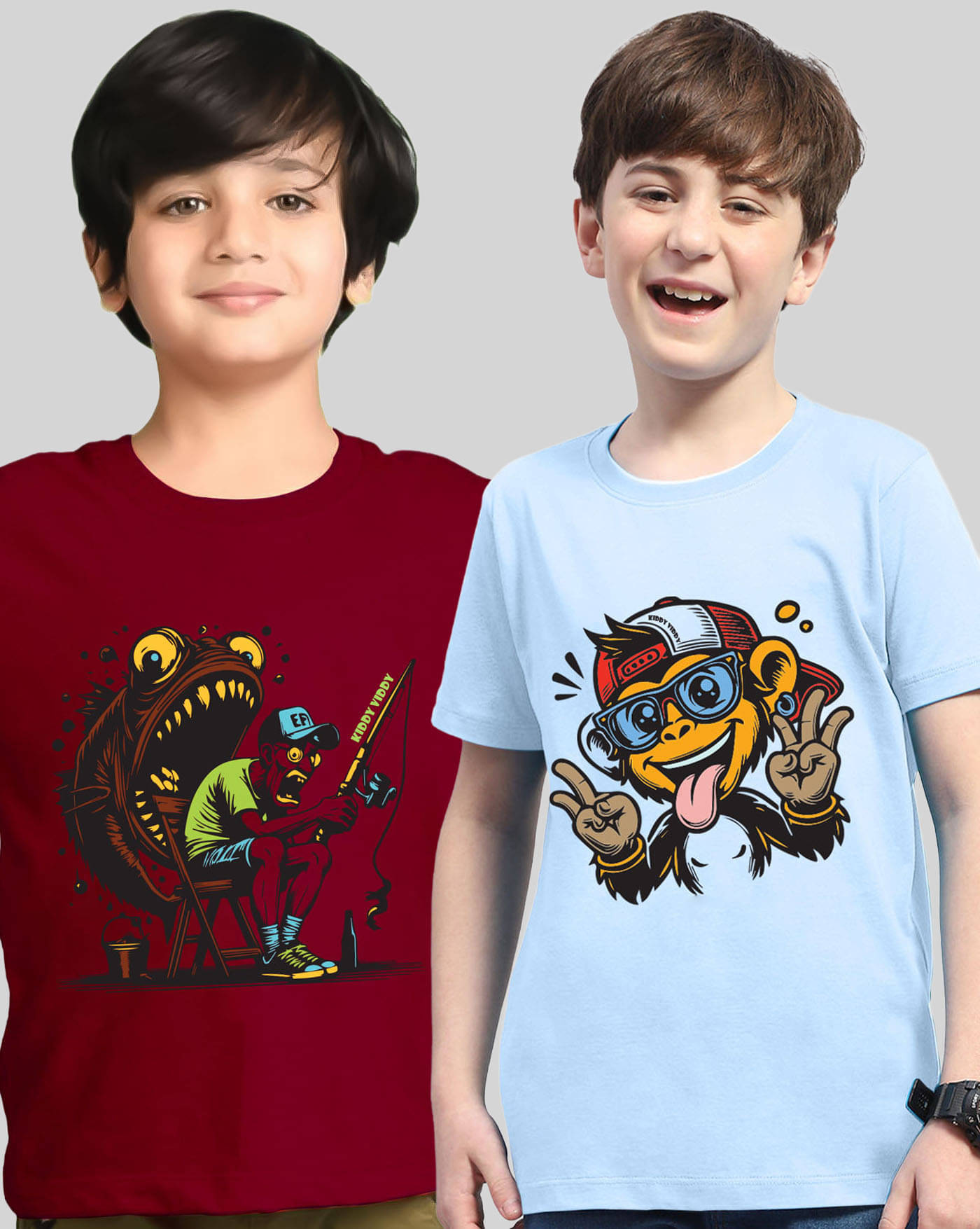     			AOOSH Pack of 2 Boys Cotton Blend T-Shirt ( Maroon )