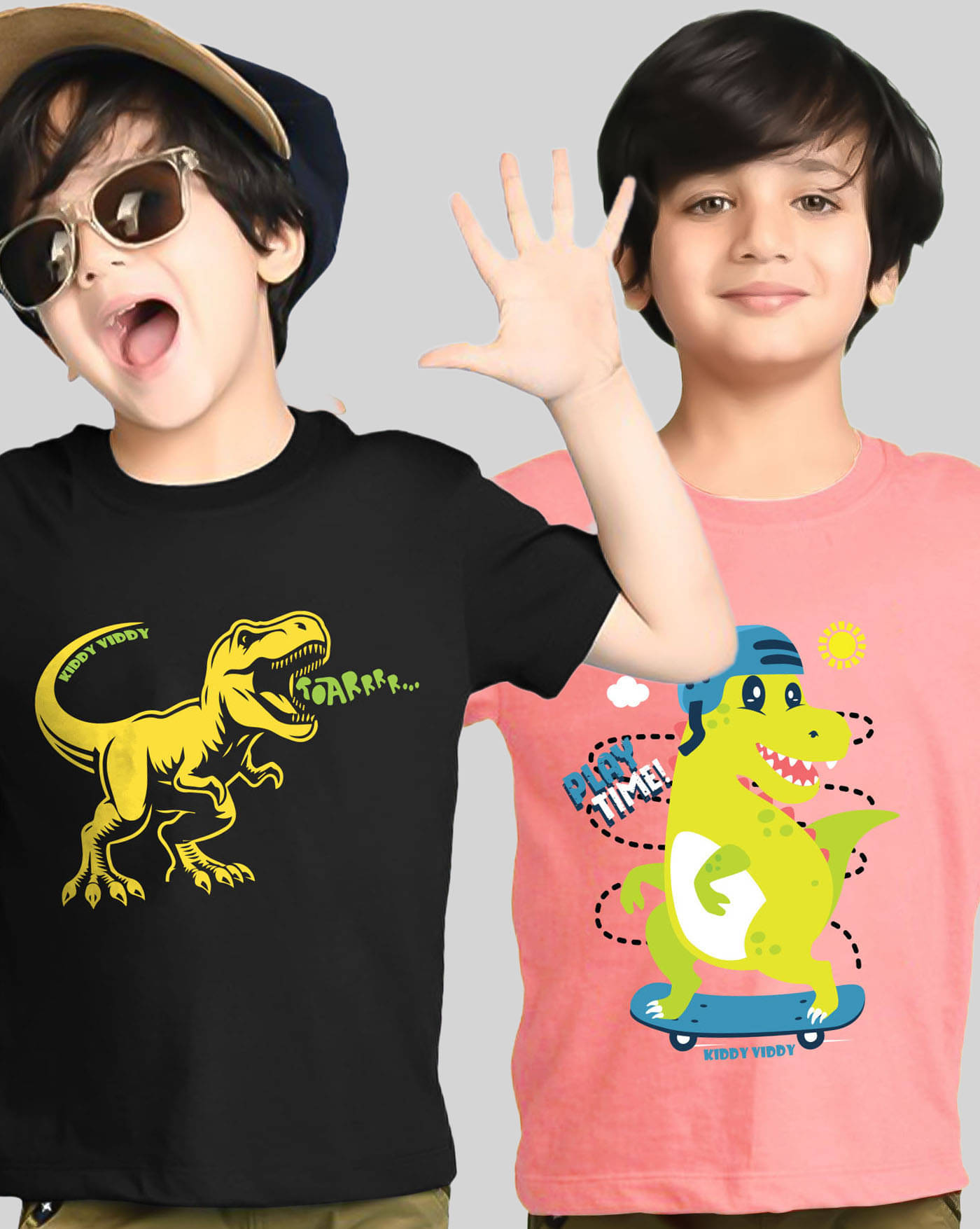     			AOOSH Pack of 2 Boys Cotton Blend T-Shirt ( Peach )