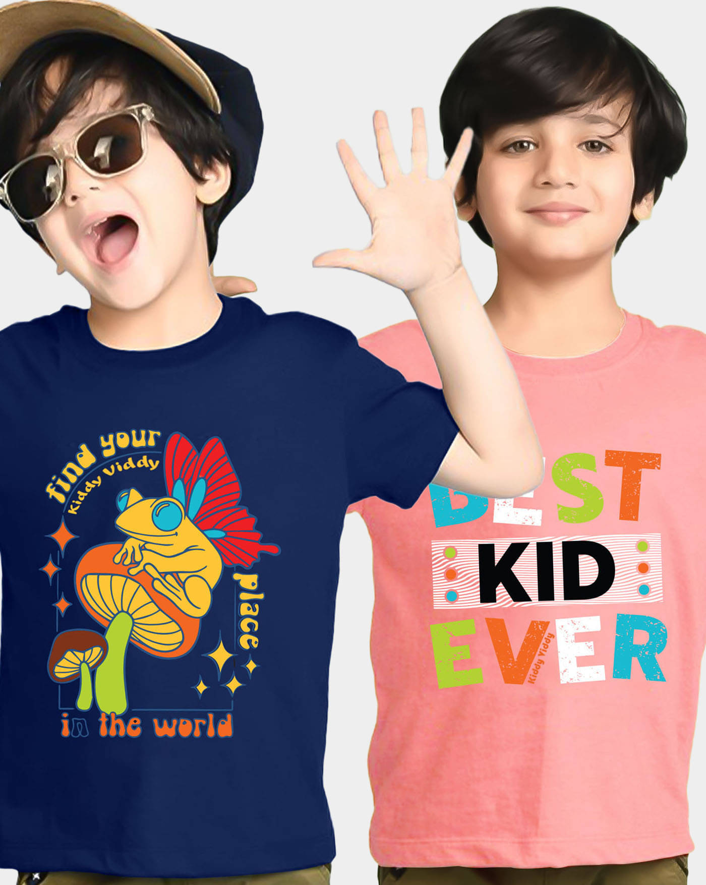     			AOOSH Pack of 2 Boys Cotton Blend T-Shirt ( Peach )
