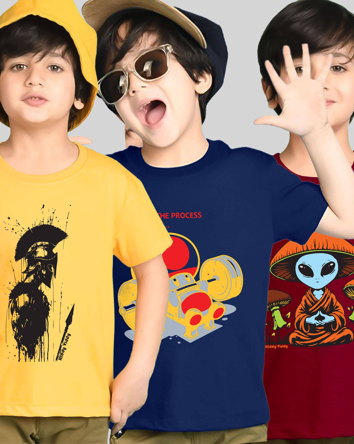    			AOOSH Pack of 3 Boys Cotton Blend T-Shirt ( Maroon )