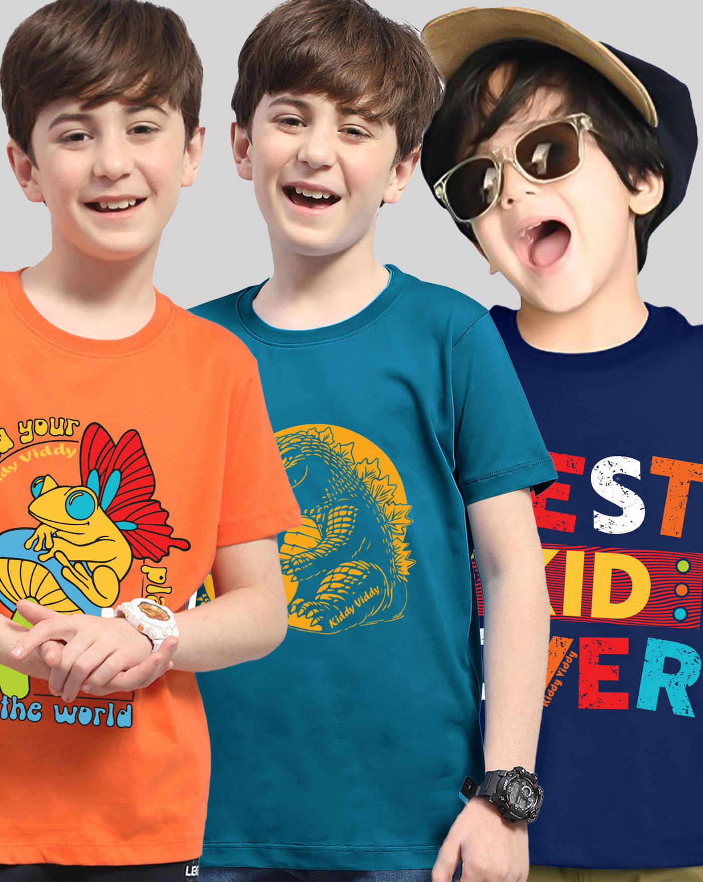     			AOOSH Pack of 3 Boys Cotton Blend T-Shirt ( Orange )