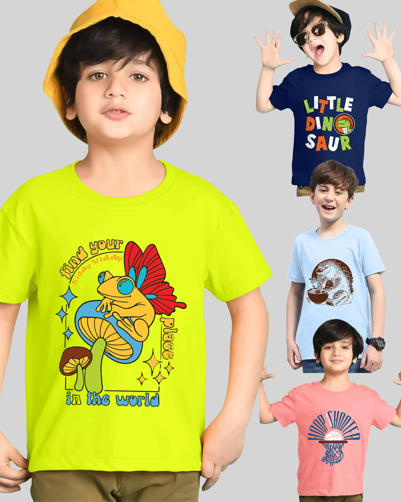     			AOOSH Pack of 4 Boys Cotton Blend T-Shirt ( Navy Blue )