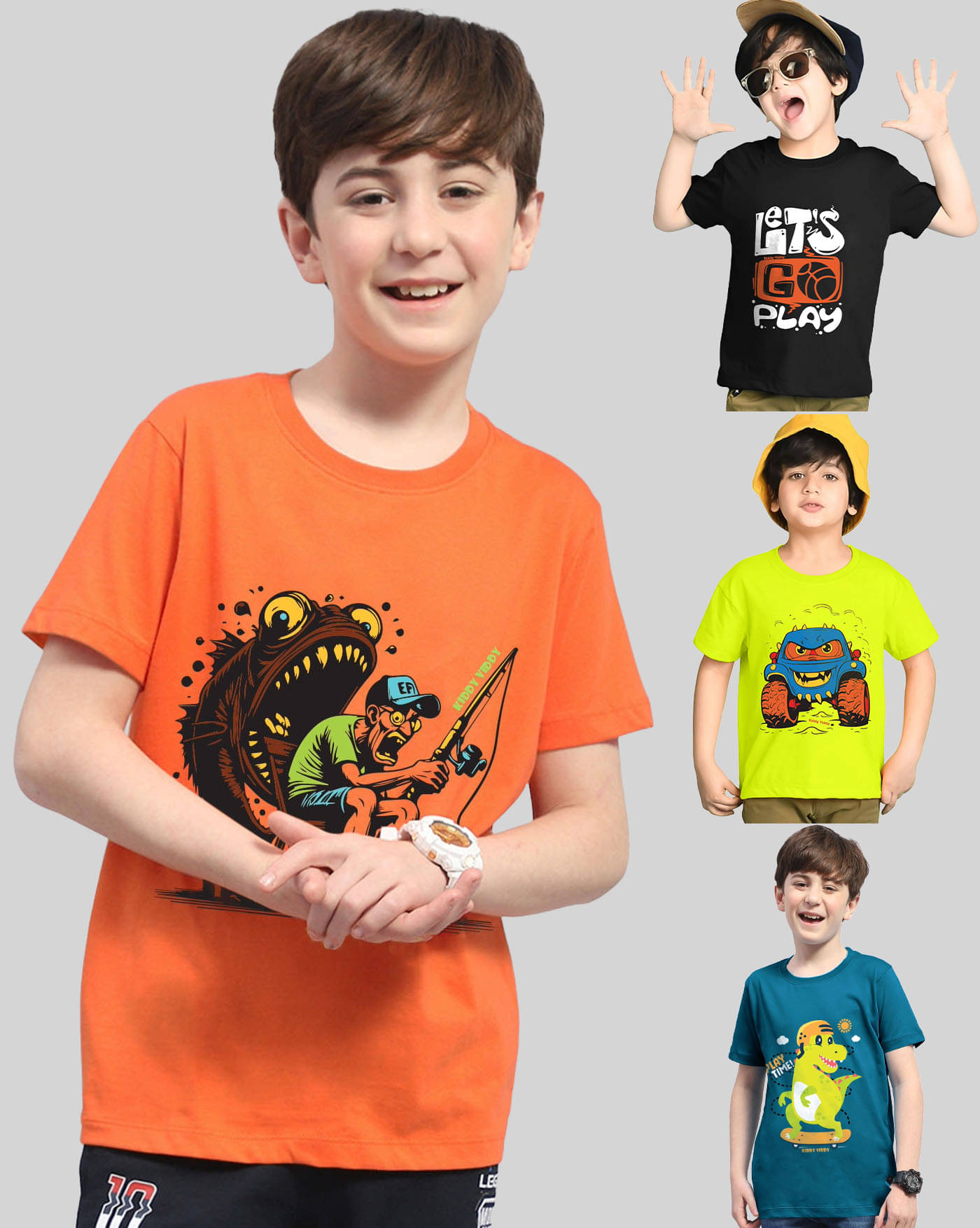     			AOOSH Pack of 4 Boys Cotton Blend T-Shirt ( Black )