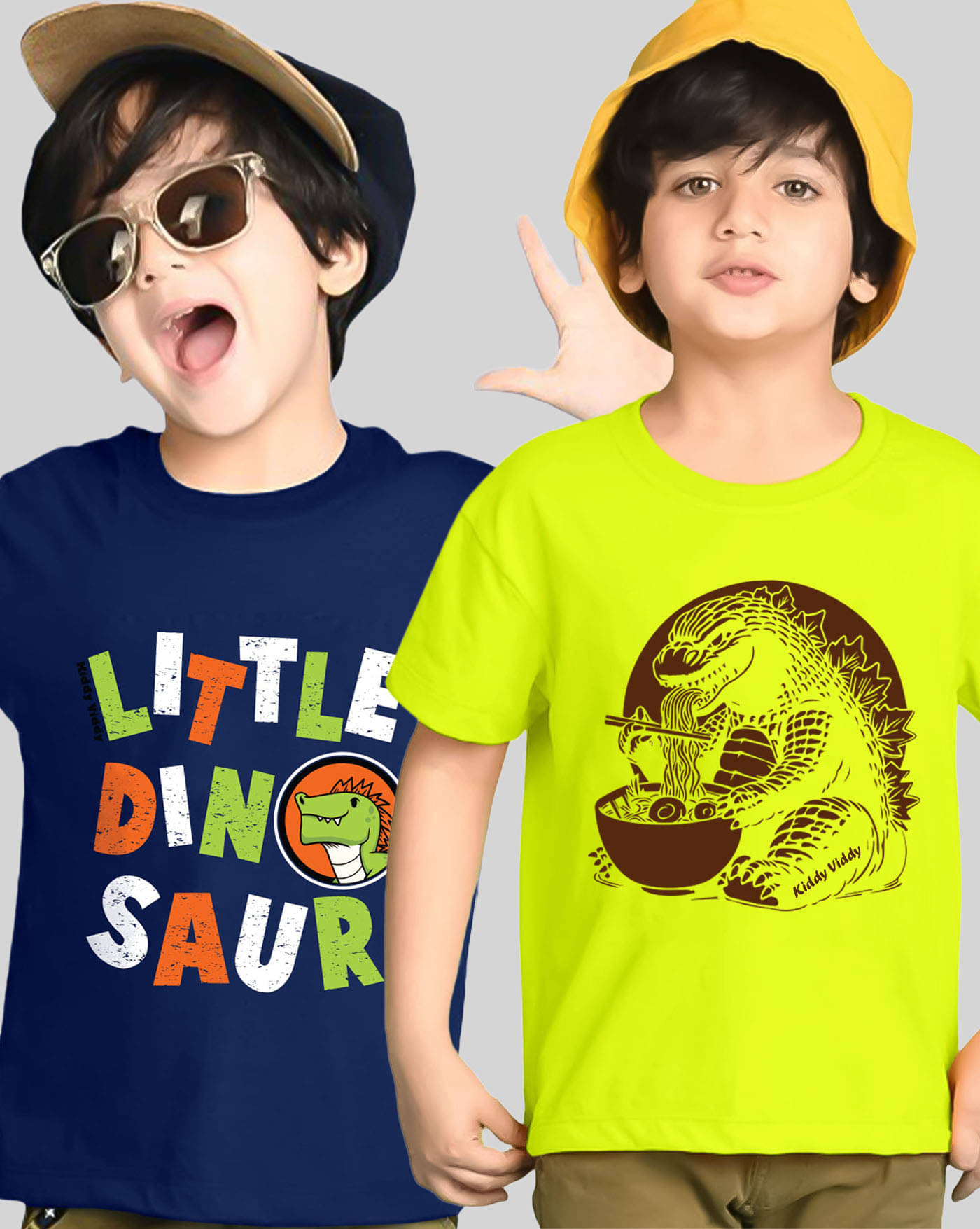     			ENITOR Pack of 2 Boys Cotton Blend T-Shirt ( Neon Green )
