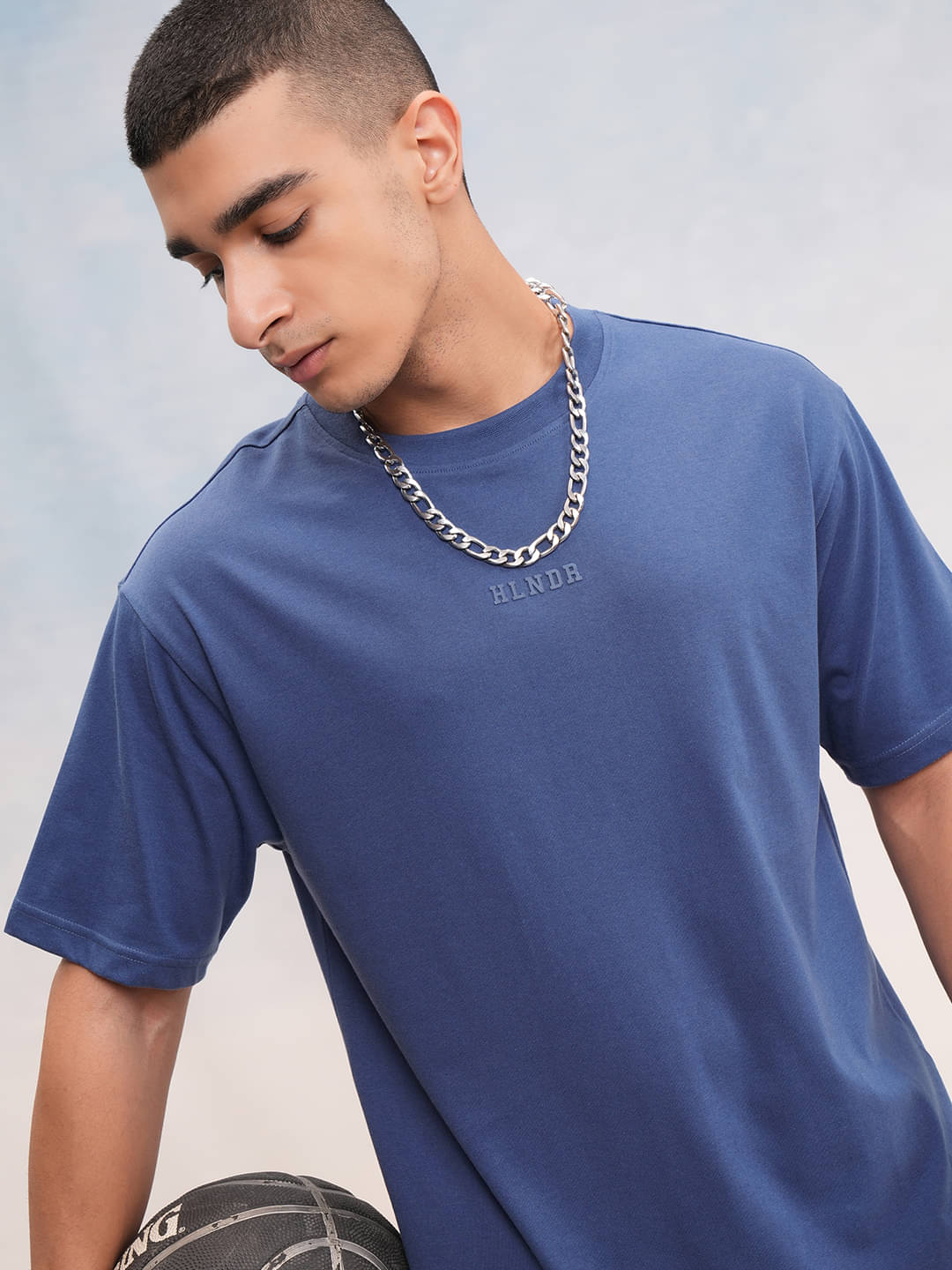 Highlander Men Cotton Blend Oversized Fit Printed T-Shirt ( Blue ) Highlander Men Cotton Blend Oversized Fit Printed T-Shirt ( Blue )