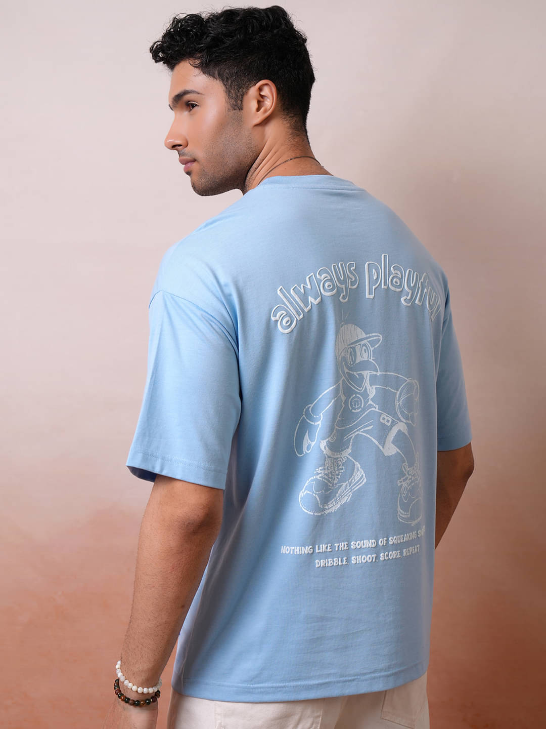 Locomotive Men Cotton Blend Oversized Fit Printed T-Shirt ( Blue ) Locomotive Men Cotton Blend Oversized Fit Printed T-Shirt ( Blue )