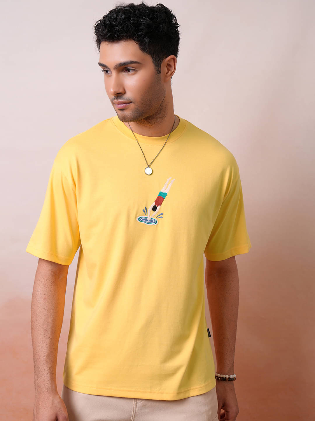     			Locomotive Men Cotton Blend Relaxed Fit Printed T-Shirt ( Yellow )