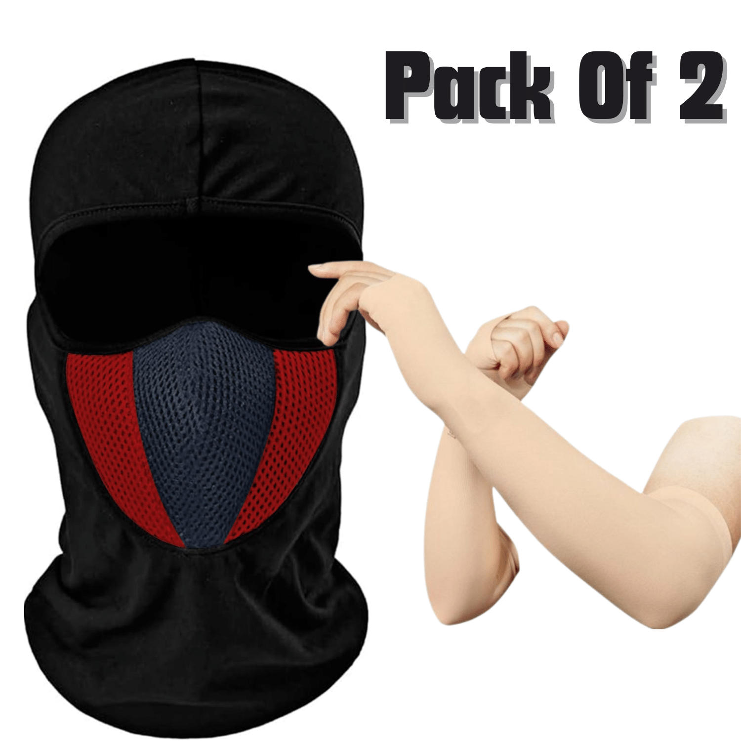     			AKSMIT Black Solid Riding Sleeves ( Set of 2 )