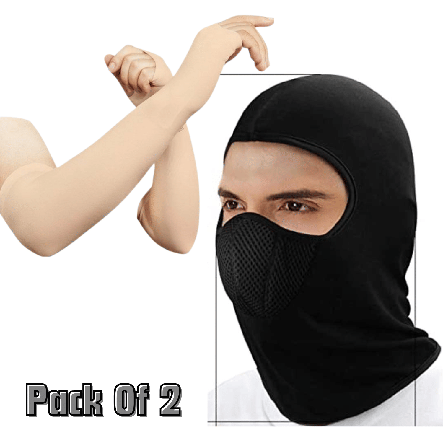     			AKSMIT Black Solid Riding Sleeves ( Set of 2 )