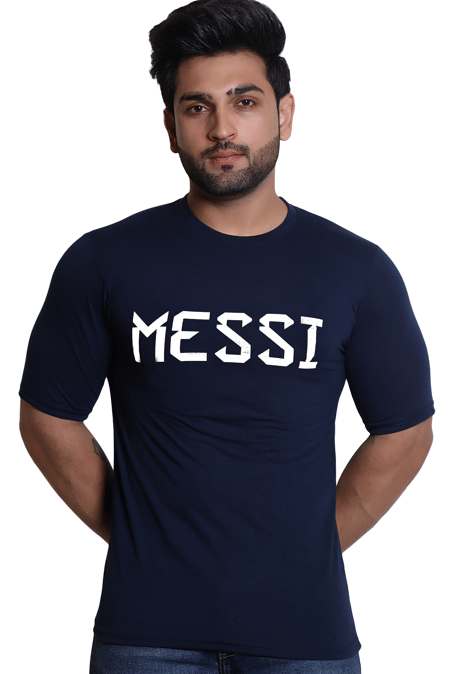     			Aaasar Men Cotton Regular Fit Printed T-Shirt ( Navy Blue )