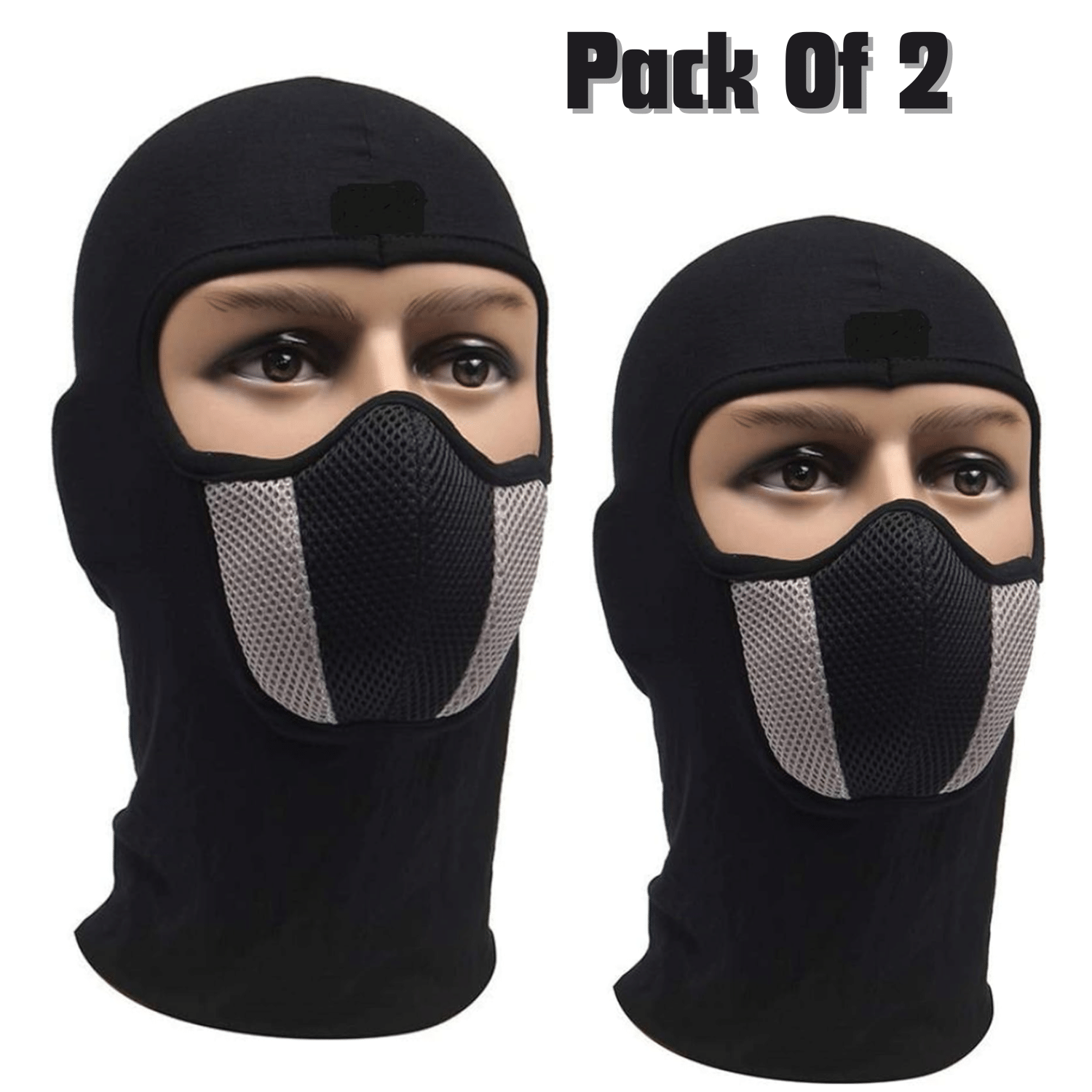 Aksmit Black Full Face Wind Proof Mask for Bike/Cycle Balaclava for Men & Women (Size: Free, 2 Piece) Aksmit Black Full Face Wind Proof Mask for Bike/Cycle Balaclava for Men & Women (Size: Free, 2 Piece)