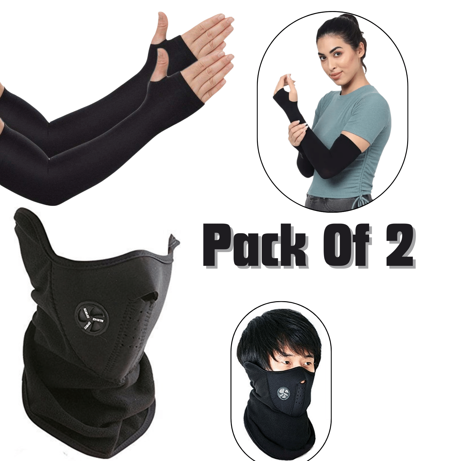 Aksmit Combo Pack 2 Balaclava Face Mask Bike Riding Sports With Arm sleeves hand Cover for Men Women boy girl,Gloves with Thumb Hole Arm Sleeves Aksmit Combo Pack 2 Balaclava Face Mask Bike Riding Sports With Arm sleeves hand Cover for Men Women boy girl,Gloves with Thumb Hole Arm Sleeves