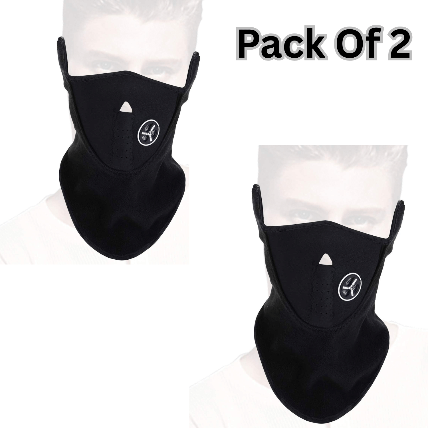 Aksmit Half Face Mask Dust Proof Mask Bike_Cycle Winter Mask for Men & Women (Size: Free, Balaclava) 2 Piece Blk Aksmit Half Face Mask Dust Proof Mask Bike_Cycle Winter Mask for Men & Women (Size: Free, Balaclava) 2 Piece Blk