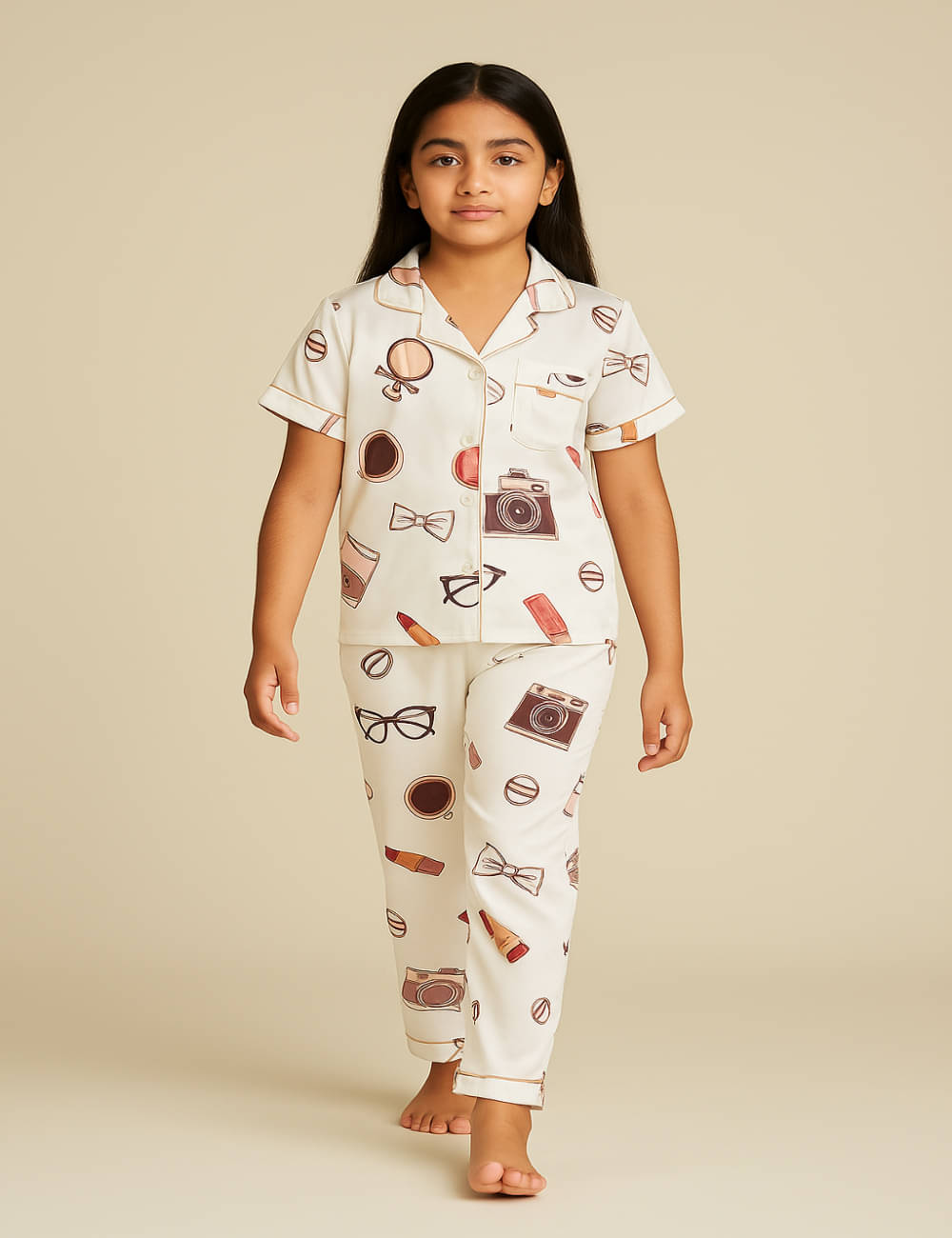     			BHOOLKU Pack of 1 Baby Girls Hosiery Nightsuit Set ( Multicolor )