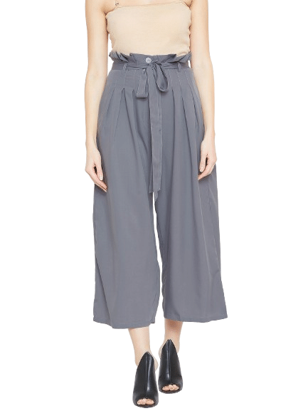     			Bitterlime Pack of 1 Polyester Loose Women's Casual Pants ( Grey )