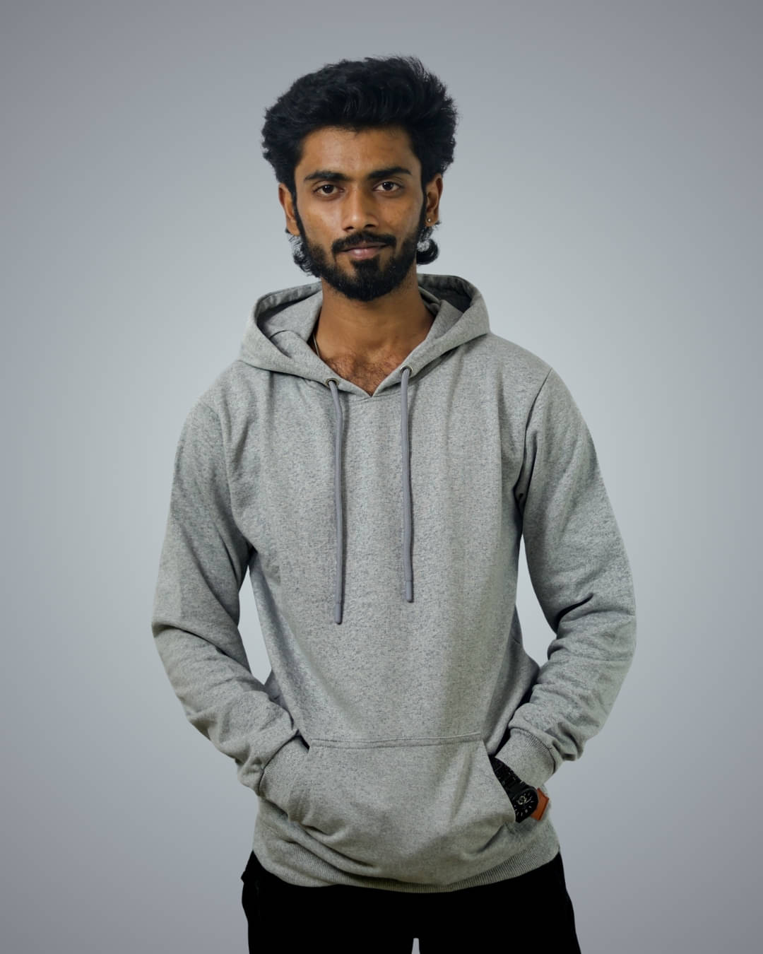     			BlendCulture Cotton Blend Hooded Men's Sweatshirt - Grey ( Pack of 1 )