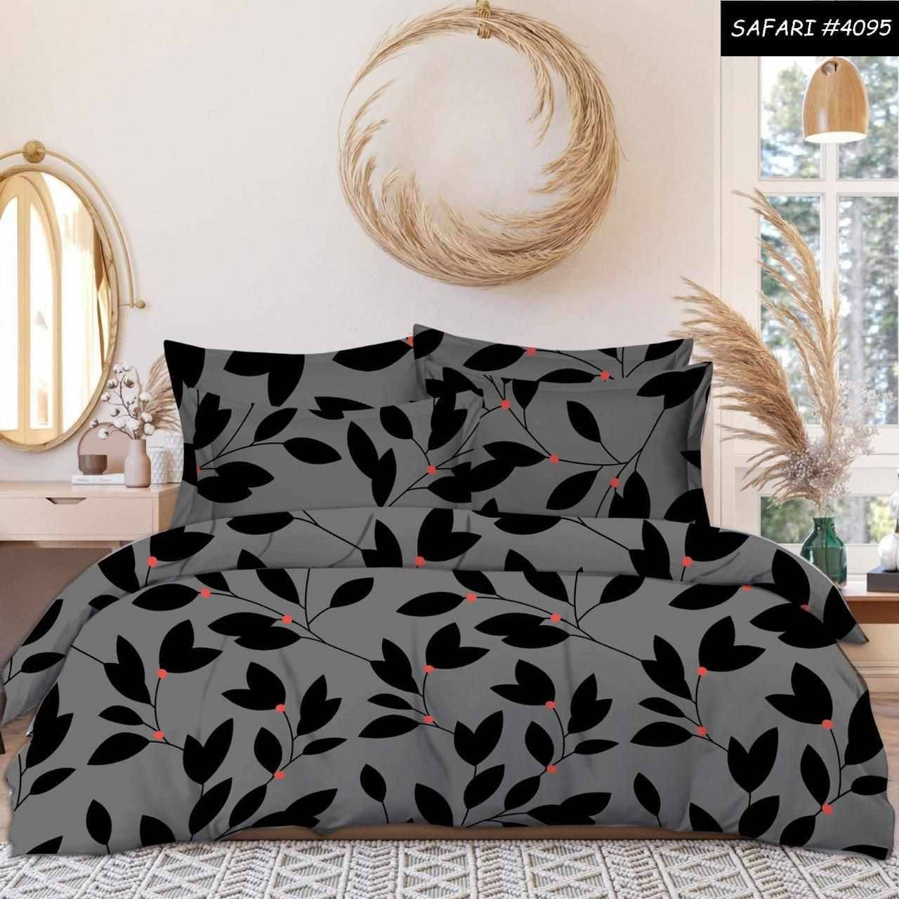 DOMES FAB Poly Cotton 1 Double Bedsheet with 2 Pillow Covers ( Black )     			DOMES FAB Poly Cotton 1 Double Bedsheet with 2 Pillow Covers ( Black )