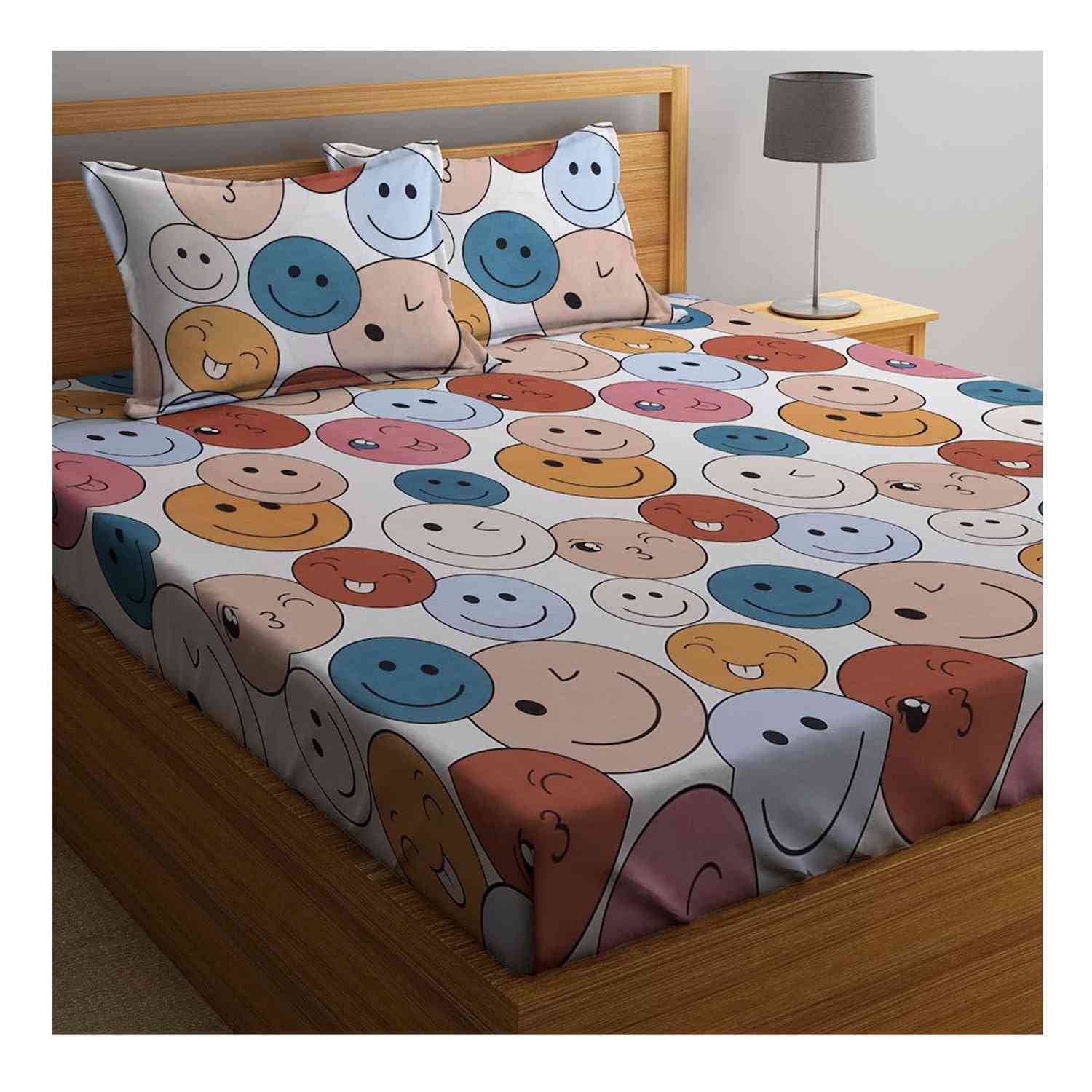 DOMES FAB Poly Cotton 1 Double Bedsheet with 2 Pillow Covers ( Multicolor )     			DOMES FAB Poly Cotton 1 Double Bedsheet with 2 Pillow Covers ( Multicolor )