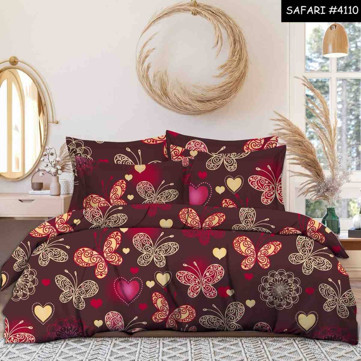     			DOMES FAB Poly Cotton 1 Double Bedsheet with 2 Pillow Covers ( Maroon )