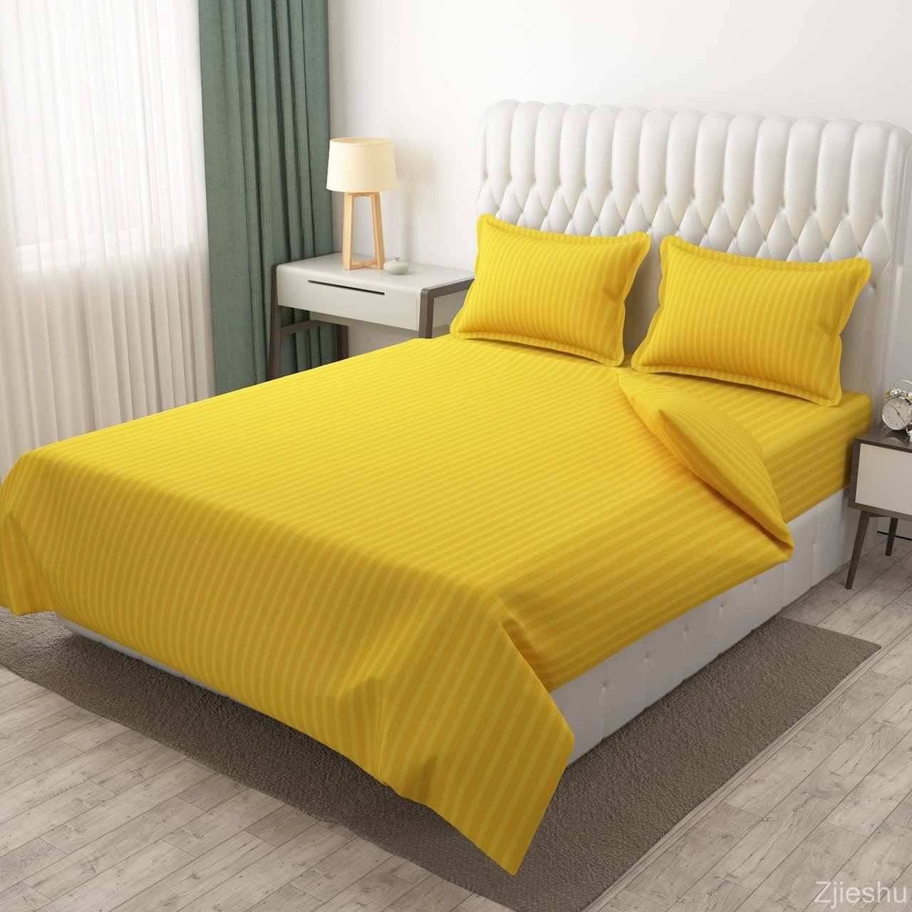DOMES FAB Satin 1 Double Bedsheet with 2 Pillow Covers ( Yellow ) DOMES FAB Satin 1 Double Bedsheet with 2 Pillow Covers ( Yellow )