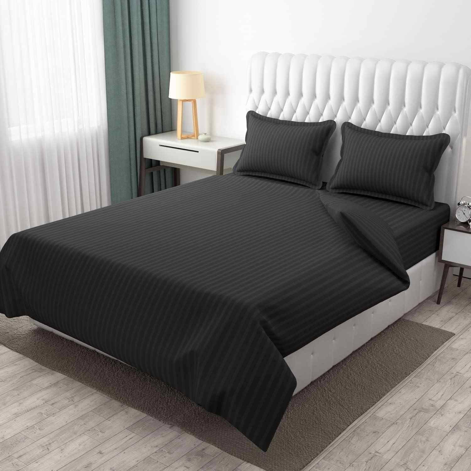     			DOMES FAB Satin 1 Double Bedsheet with 2 Pillow Covers ( Gray )