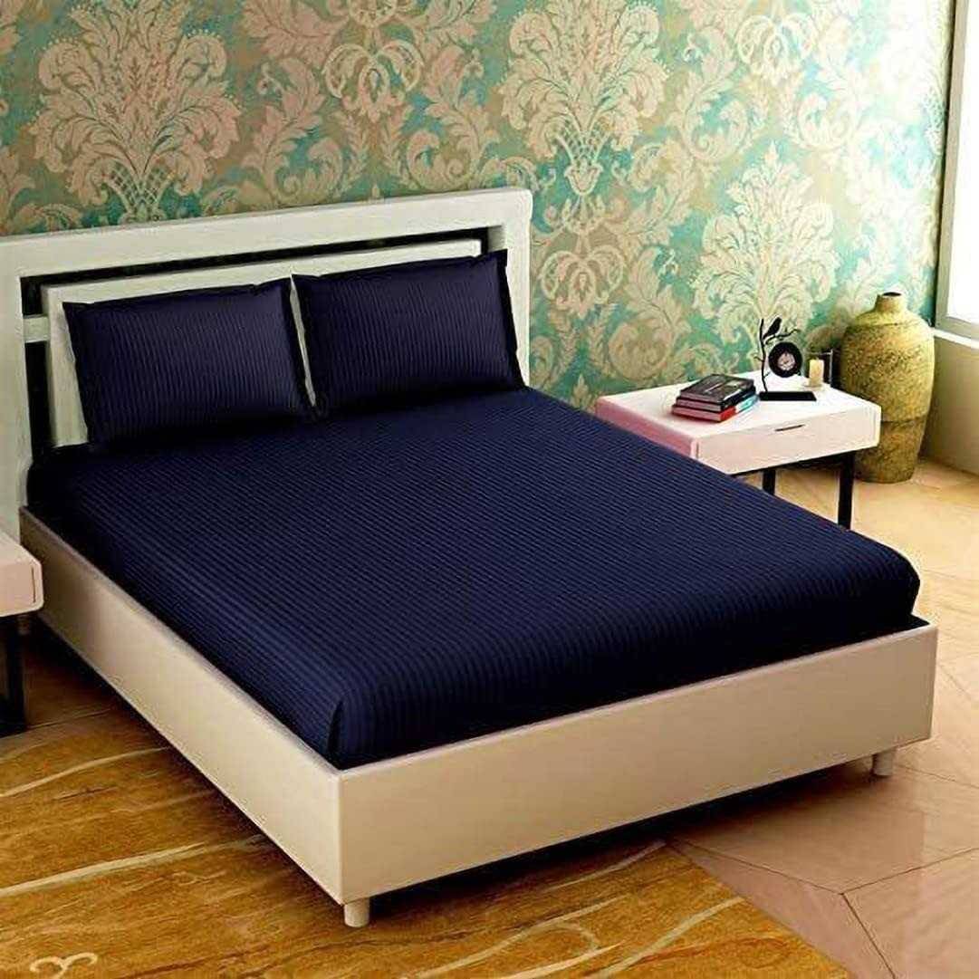 DOMES FAB Satin 1 Double Queen Bedsheet with 2 Pillow Covers ( Blue )     			DOMES FAB Satin 1 Double Queen Bedsheet with 2 Pillow Covers ( Blue )