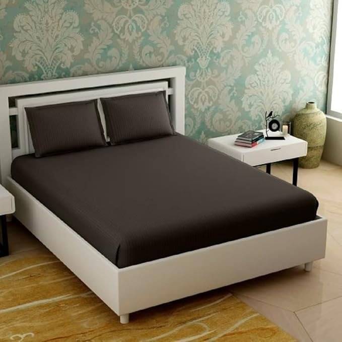 DOMES FAB Satin 1 Double Queen Bedsheet with 2 Pillow Covers ( Brown ) DOMES FAB Satin 1 Double Queen Bedsheet with 2 Pillow Covers ( Brown )