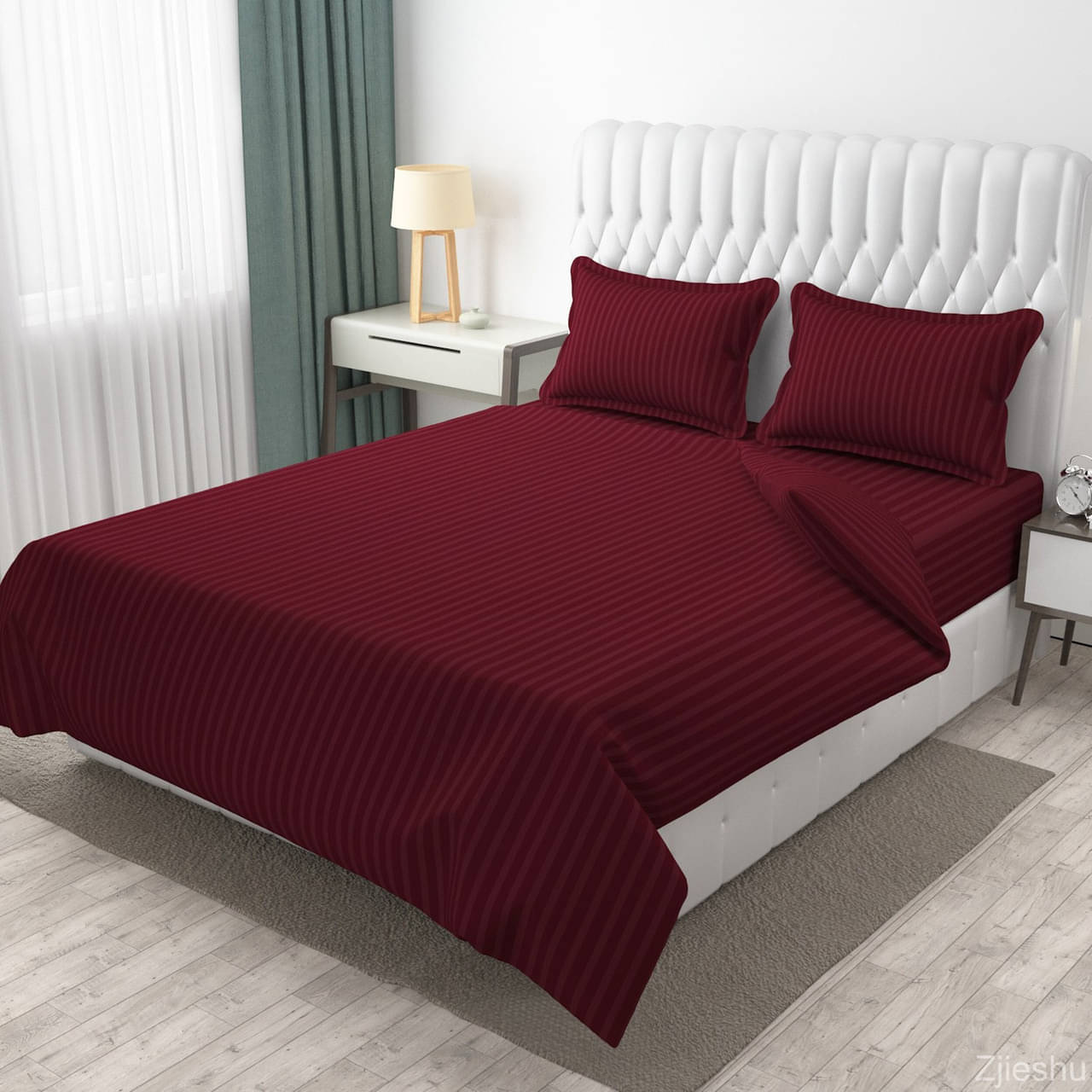 DOMES FAB Satin 1 Double Queen Bedsheet with 2 Pillow Covers ( Maroon ) DOMES FAB Satin 1 Double Queen Bedsheet with 2 Pillow Covers ( Maroon )