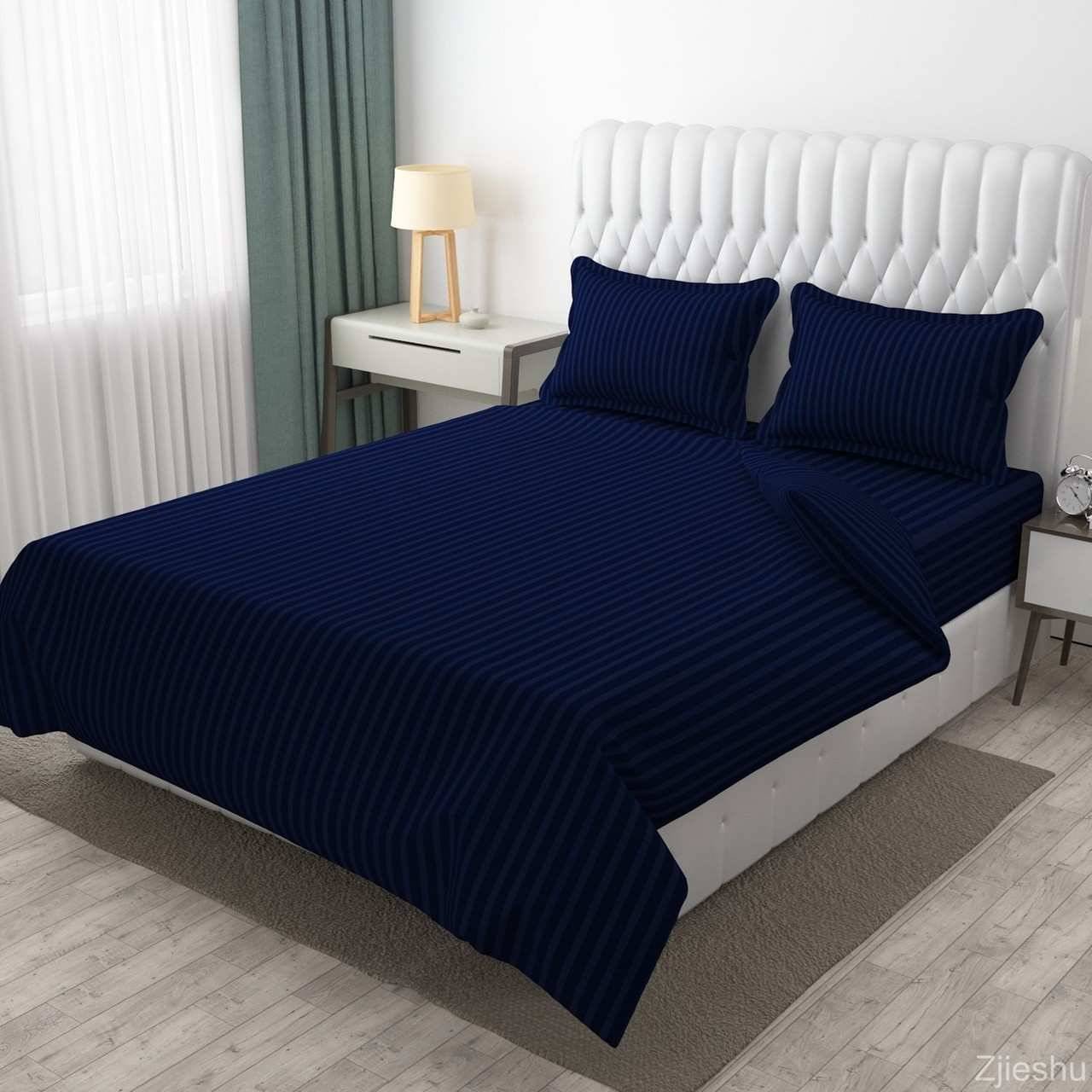 DOMES FAB Satin 1 Double Bedsheet with 2 Pillow Covers ( Blue )     			DOMES FAB Satin 1 Double Bedsheet with 2 Pillow Covers ( Blue )