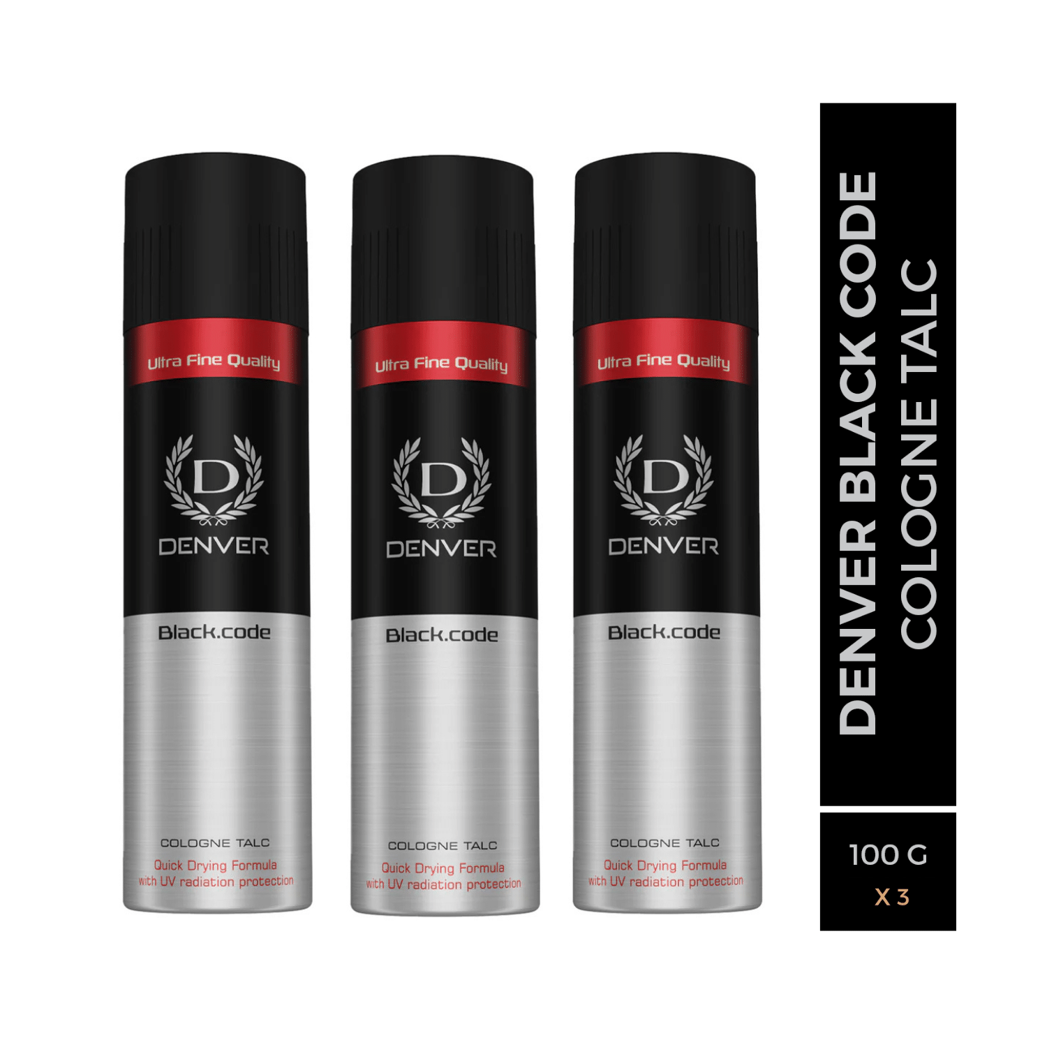 Denver Black Code Colgene (100 gm x 3) Talc 300 gm Pack of 3 Denver Black Code Colgene (100 gm x 3) Talc 300 gm Pack of 3