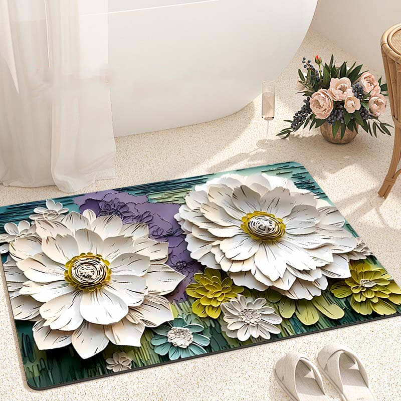     			GEEO Set of 1 Anti-skid Rubber Door Mat ( 60 X 40 cm ) White