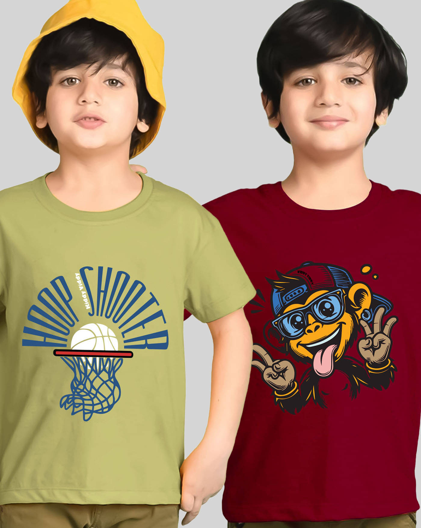     			KIDDY VIDDY Pack of 2 Boys Cotton Blend T-Shirt ( Green )