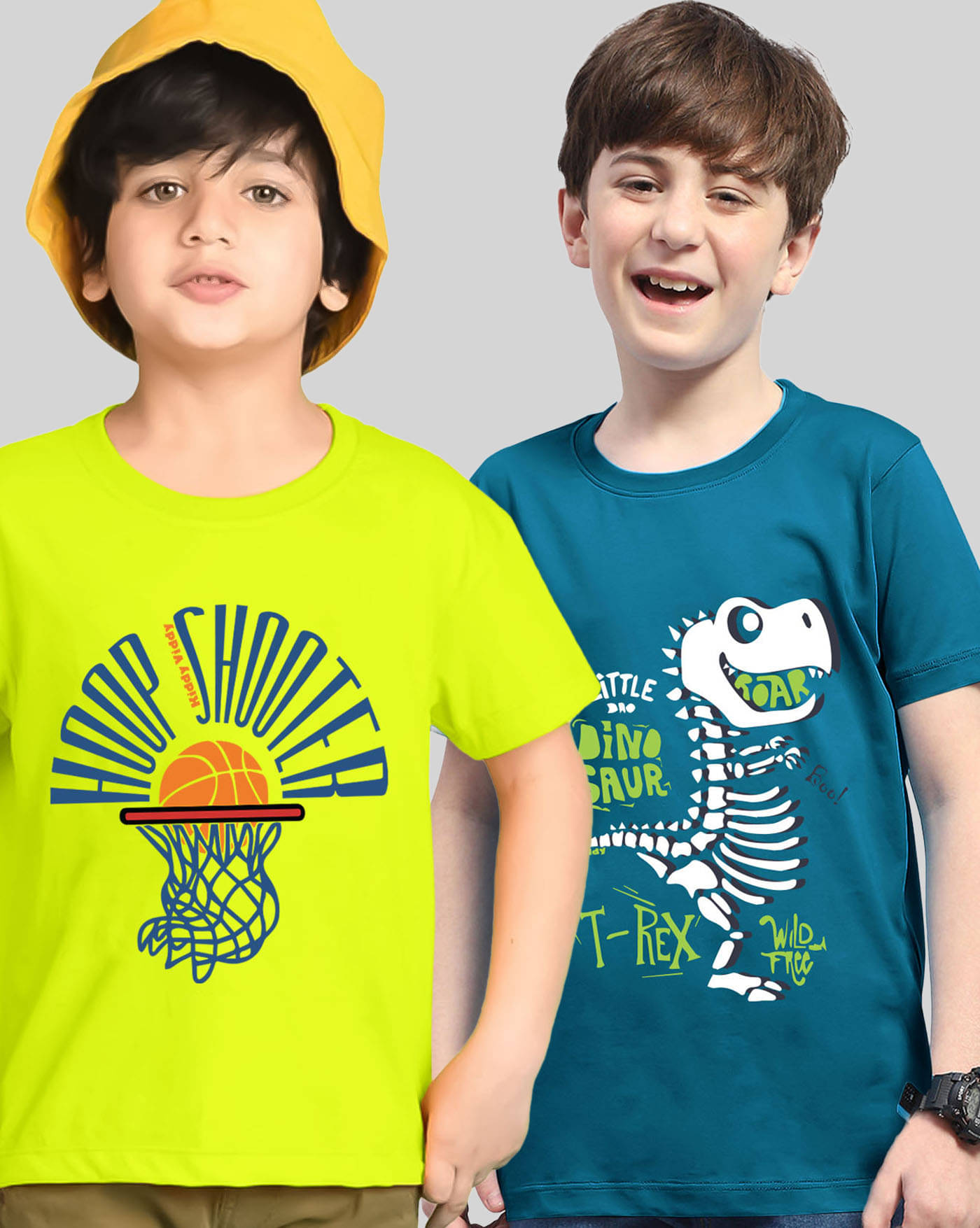     			KIDDY VIDDY Pack of 2 Boys Cotton Blend T-Shirt ( Neon Green )